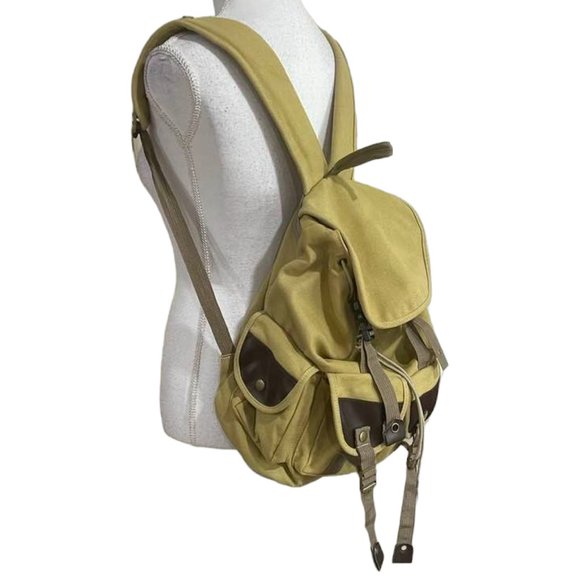 Military-Style Thick Canvas Hiking Camping Utility Unisex Backpack with Buckles - Picture 2 of 15